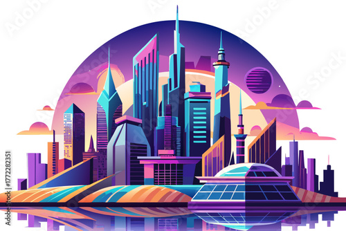 panorama of the city of london