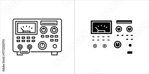 Voltage regulator icon, power supply symbol