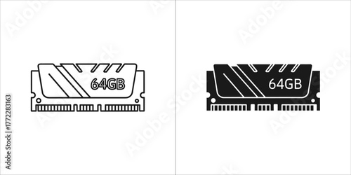 Ram memory icon, computer random access memory