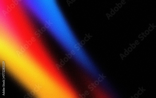 Abstract diagonal stripes of vibrant colors on grainy background 