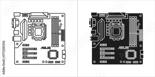 Line art icon of a rectangular mirror with a hanging hook