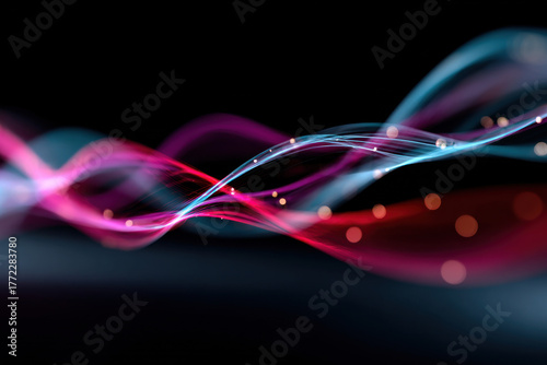 Abstract colorful waves in futuristic glowing style