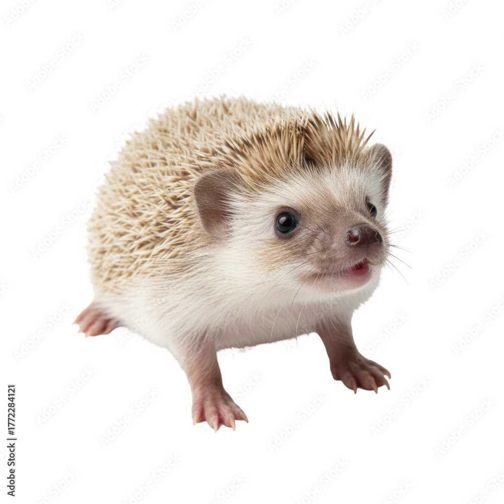 Obraz premium Adorable hedgehog standing alert, a charming pet for lifestyle campaigns today