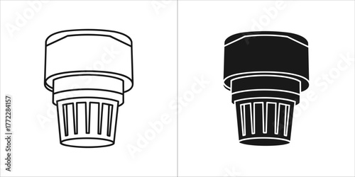 Black and white vector illustration of a water filter