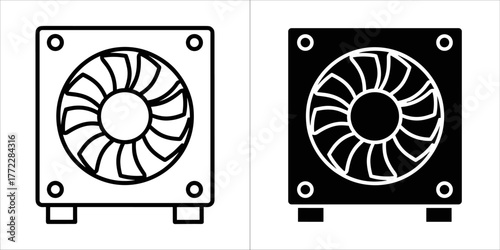 Power supply unit fan icon, computer component