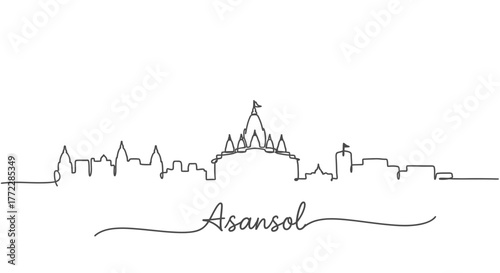 Asansol City Skyline Silhouette Art