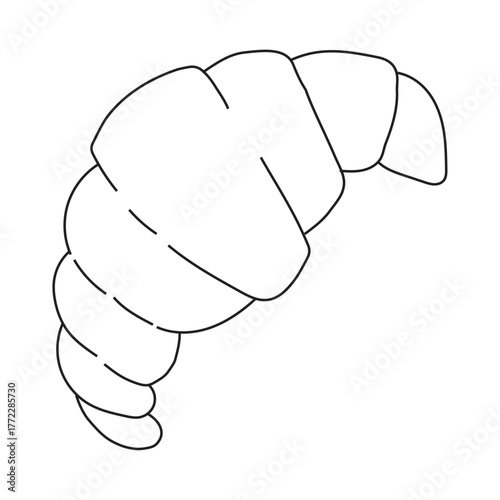 Illustration of a croissant, a delicious and flaky pastry, perfect for breakfast or a snack, in a simple and clean line art style