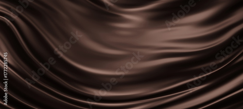 Luxury dark brown fabric background with copy space 3d render © ArtBackground