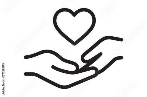 A hand offering a heart shape symbolizing care and affection
