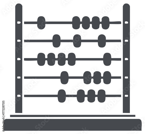 Traditional Abacus Calculation Tool Icon Symbolizing Mathematics Arithmetic and Education Learning