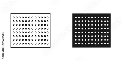 Perforated metal sheet in two different styles