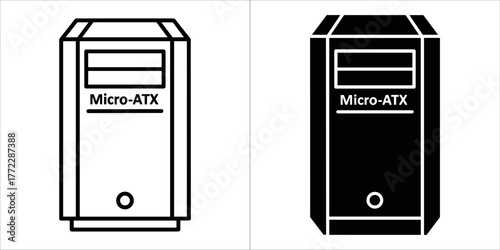 Microatx computer case icon in vector format