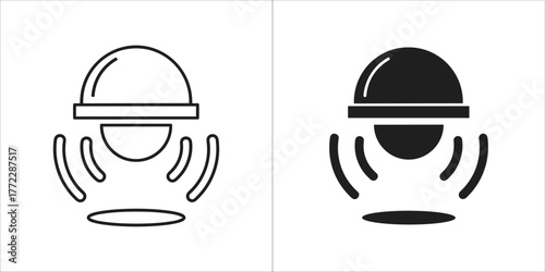 Motion sensor icon, security system symbol vector