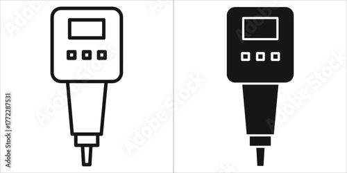 Moisture meter icon set, soil humidity sensor