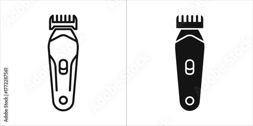Hair clipper icon, barber and hair trimmer