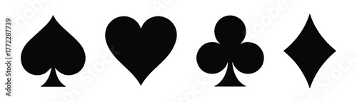 Suit deck of playing cards on white background. Vector illustration.
