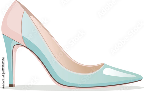 Elegant pastel stiletto heel shoe design, perfect for fashion editorials, beauty blogs, and sophisticated advertising campaigns.