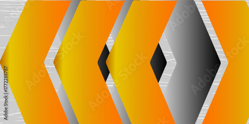 Modern Abstract Geometric Background with Blue, hunter and orange shapes on a light gray background with white stripes. eps 10