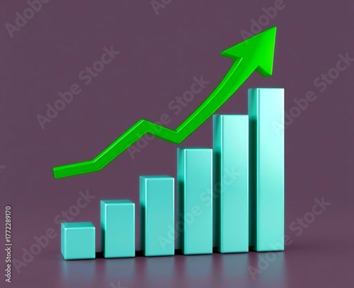 bar graph with an upward-trending green arrow, which is a common visual representation of business growth, success, and achievement. Free Download bar graph with an upward-trending green arrow, which is a common visual representation of business growth, success, and achievement. - GFXLoad