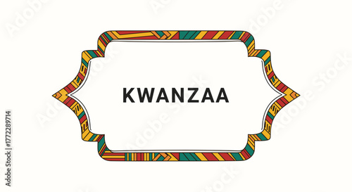 Kwanzaa decorative sign with colorful African patterns, celebration symbol of unity and heritage