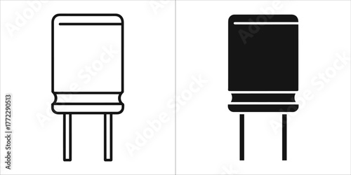 Electrolytic capacitor schematic symbol for circuit