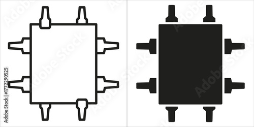 Quad flat package symbol in electronic circuit