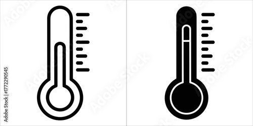 Thermometer icon in black and white