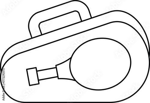 black and white vector illustration of an old fashioned camera