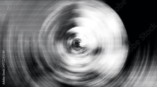 Canvastavla Abstract monochromatic radial blur effect, a dynamic swirling vortex of light an