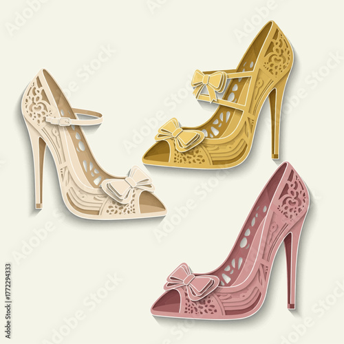 set of woman high heels or stilettos 