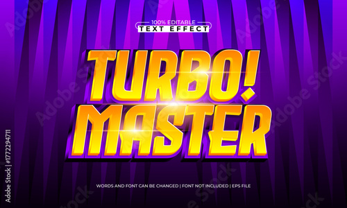 turbo master editable speed text effect for racing title and poster