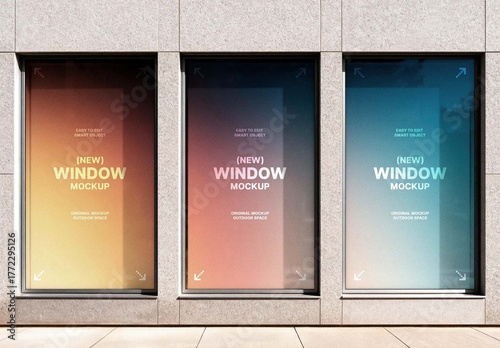 Vertical Storefront Windows Mockup