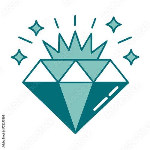 Diamond Studded Crown Icon for Web and Graphic Design