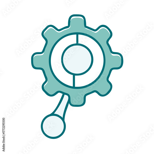 Gear Shaped Baby Rattle Icon for Web and Graphic Design