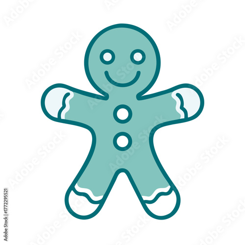 Gingerbread Man Cookie Icon for Web and Graphic Design