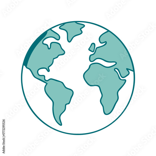 Globe or World Map Education Icon for Web and Graphic Design