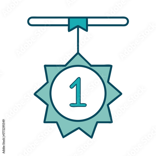 Hanging Medal with Ribbon Icon for Web and Graphic Design