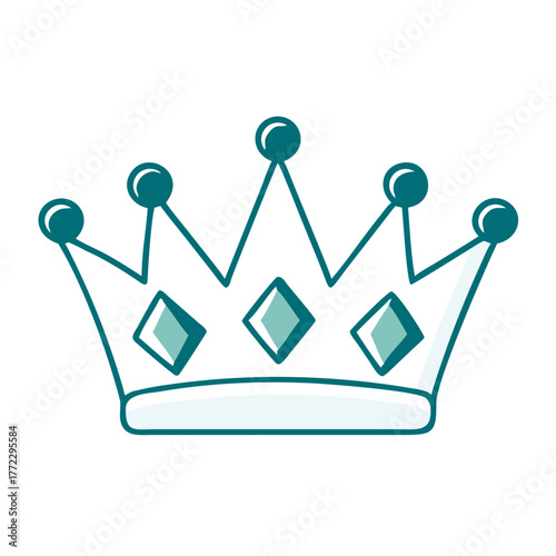 Jewel Tipped Crown Icon for Web and Graphic Design