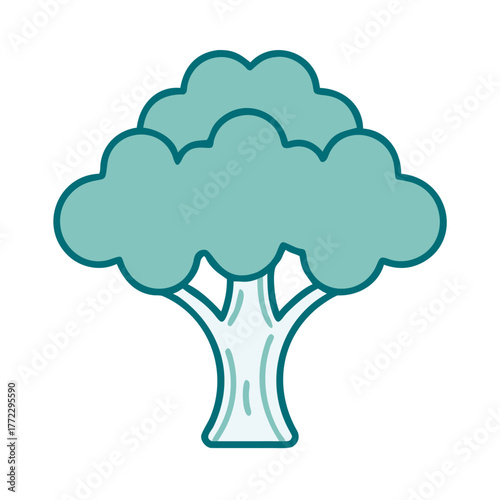 Large Full Canopy Tree Icon for Web and Graphic Design