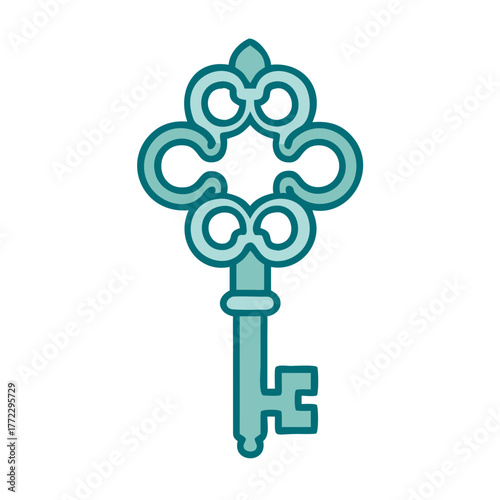 Ornate Victorian Key Icon for Web and Graphic Design