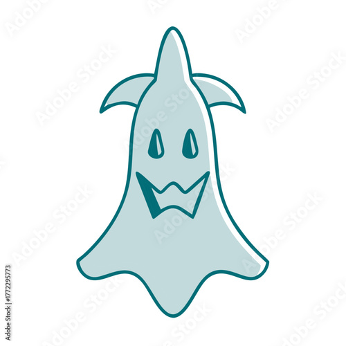 Pointy Topped Ghost Icon for Web and Graphic Design
