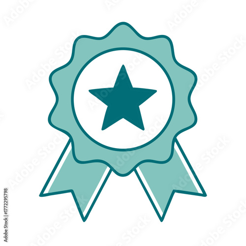 Ribbon Badge with Star Icon for Web and Graphic Design