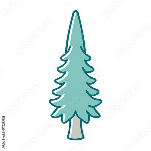 Tall Narrow Tree Icon for Web and Graphic Design