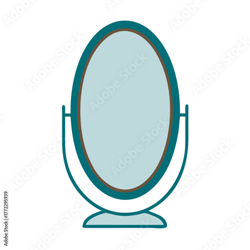 Tall Oval Standing Mirror Icon for Web and Graphic Design