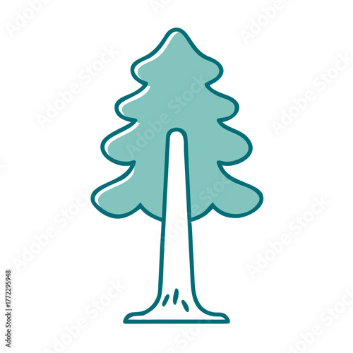 Tall Slim Tree Icon for Web and Graphic Design