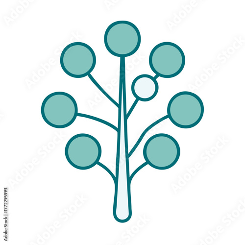 Tree with Round Clustered Leaves Icon for Web and Graphic Design