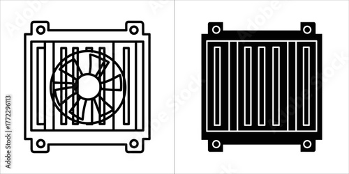Two computer coolers, one with a fan