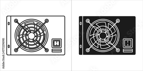 Computer power supply, vector illustration