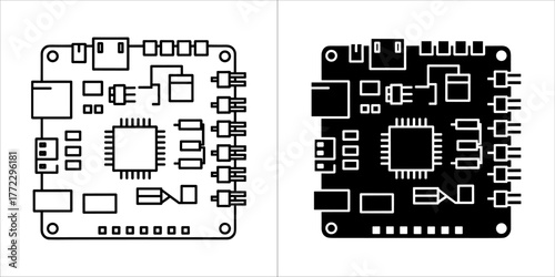 Microcontroller board vector illustration