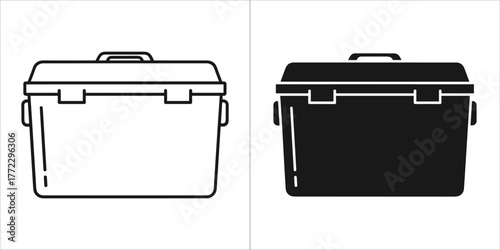 Cooler box vector icon in flat style design